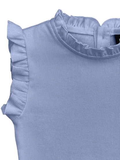 Girls Tween Ruffle Sleeve Ribbed Tank Top