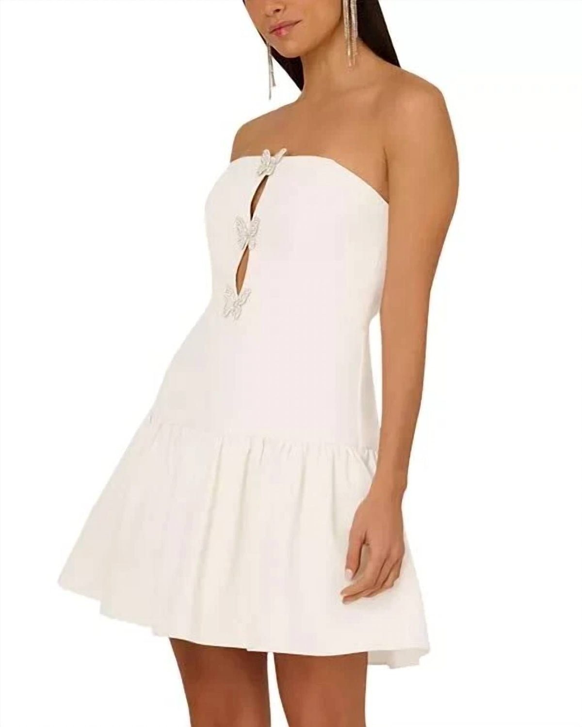 Crepe Butterfly Mini Dress