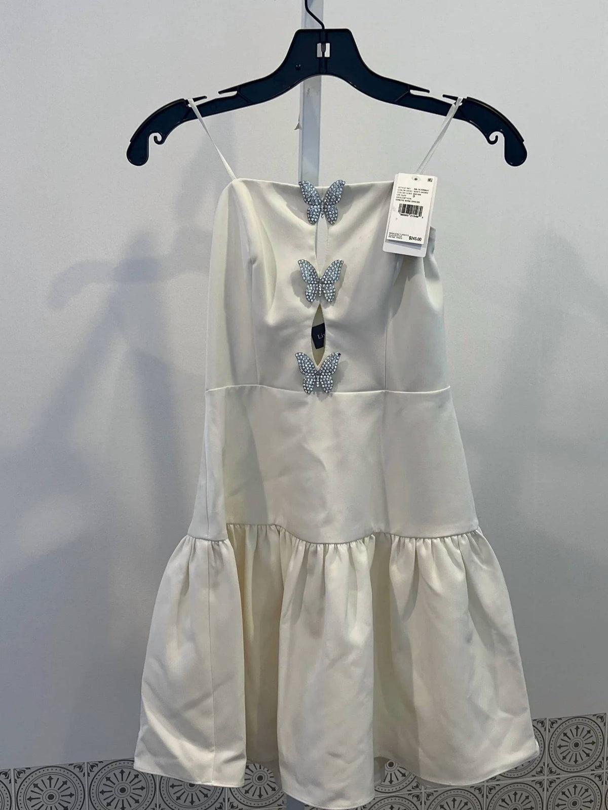 Crepe Butterfly Mini Dress