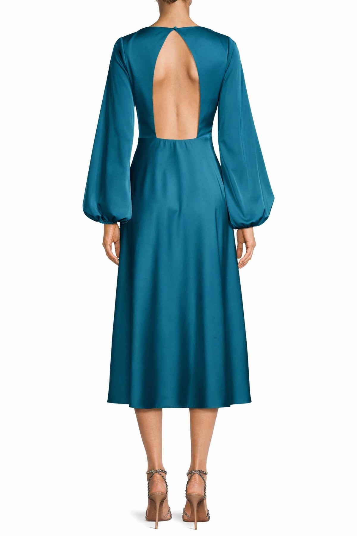 Satin Cut-out Midi Dress