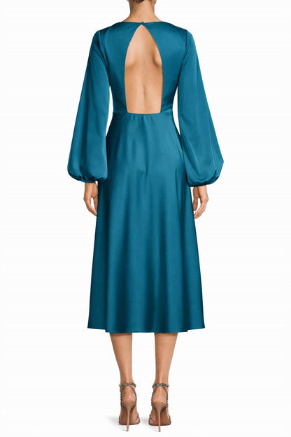 Satin Cut-out Midi Dress