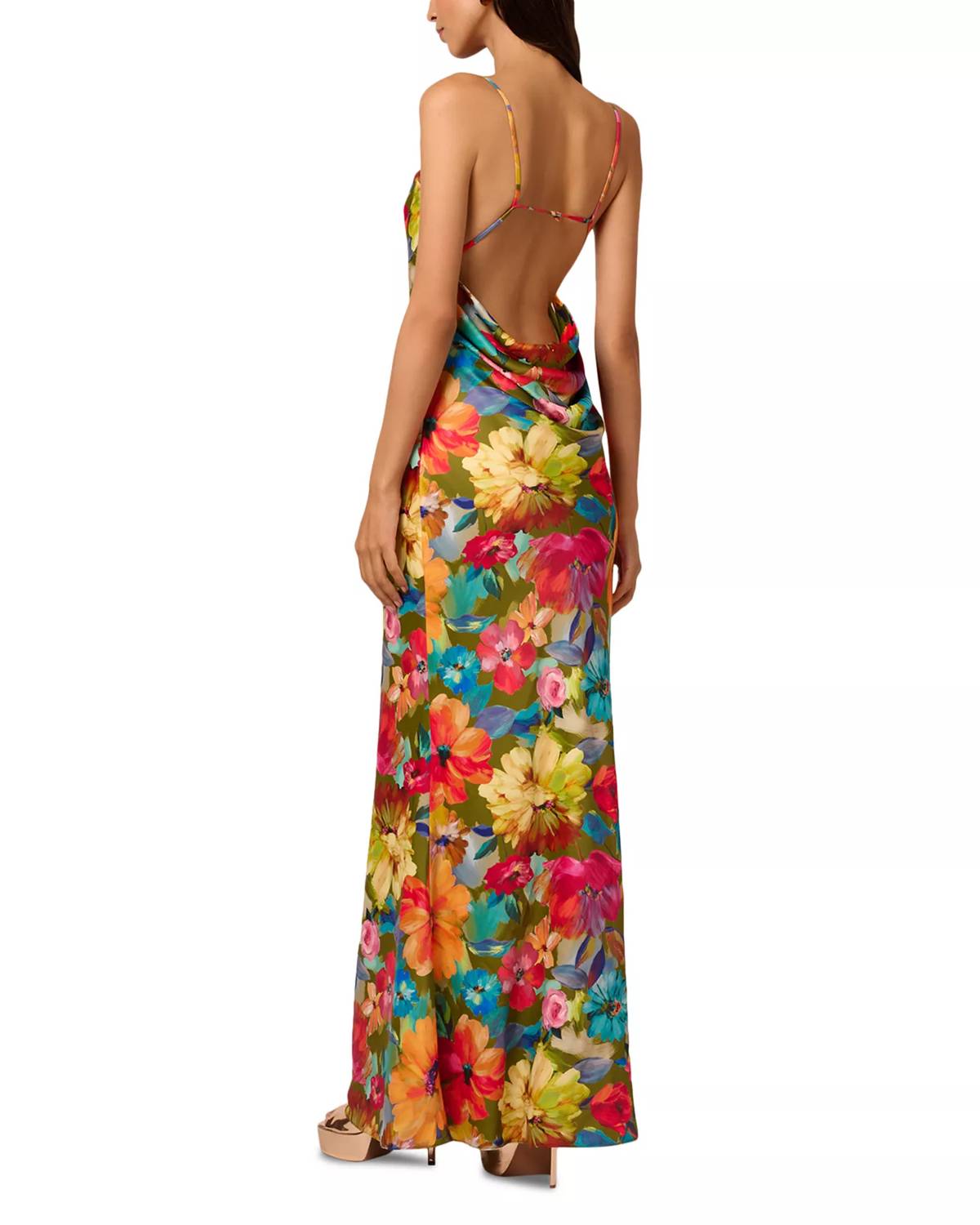 Yara Printed Satin Gown
