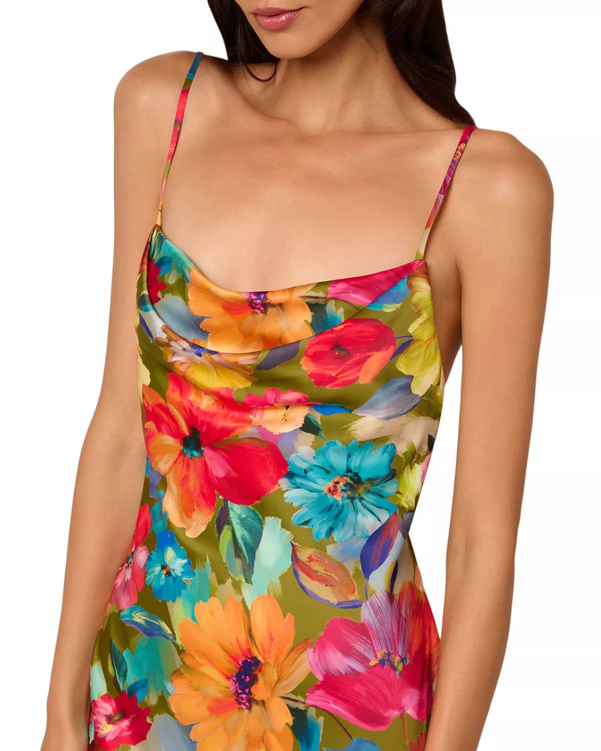 Yara Printed Satin Gown