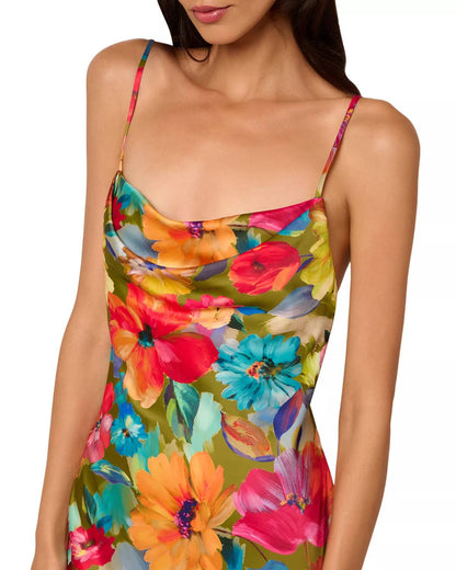 Yara Printed Satin Gown