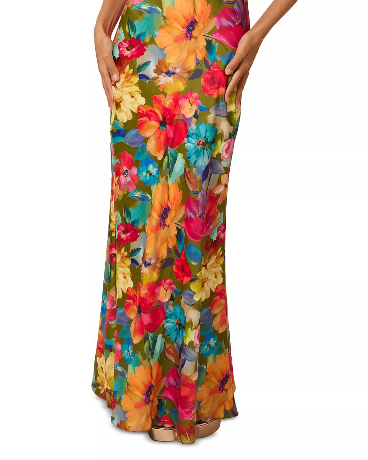 Yara Printed Satin Gown