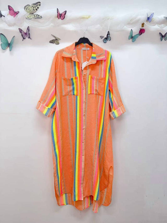 Women's Button-up Lurex Dress
