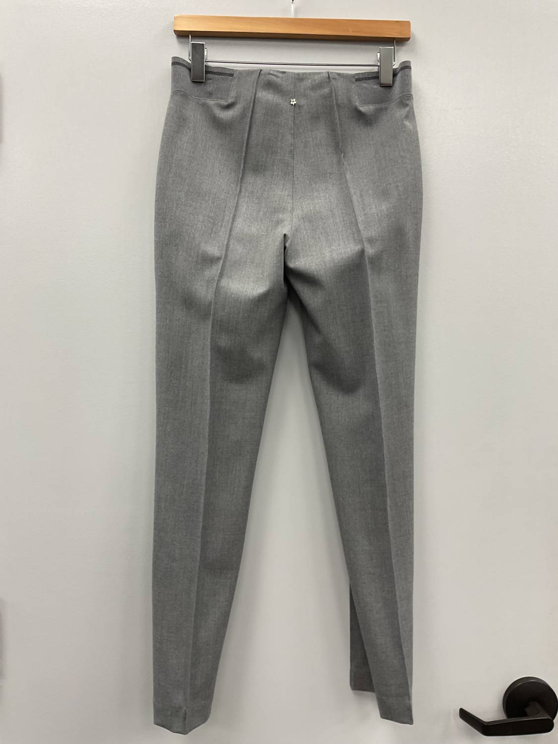 LIGHT GREY TAPERED WOOL PANT