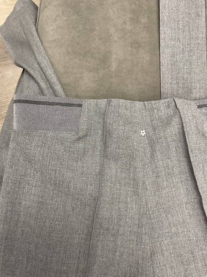 LIGHT GREY TAPERED WOOL PANT