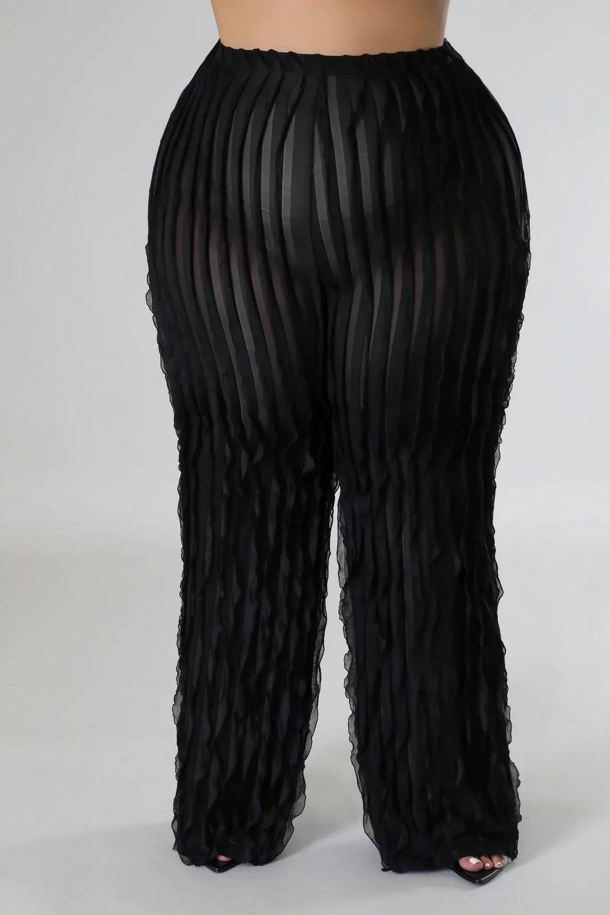 Ruffle Up High Waisted Pants - Plus
