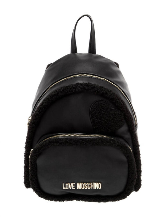 Love Moschino Women's Eco Shearling Backpack in Black