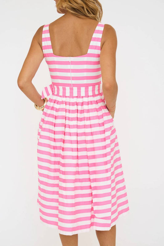 Stripe Classic Midi Dress