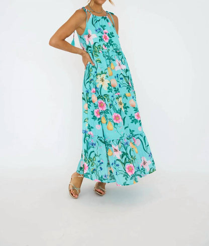 Summer Flower With Shell Maxi Dress
