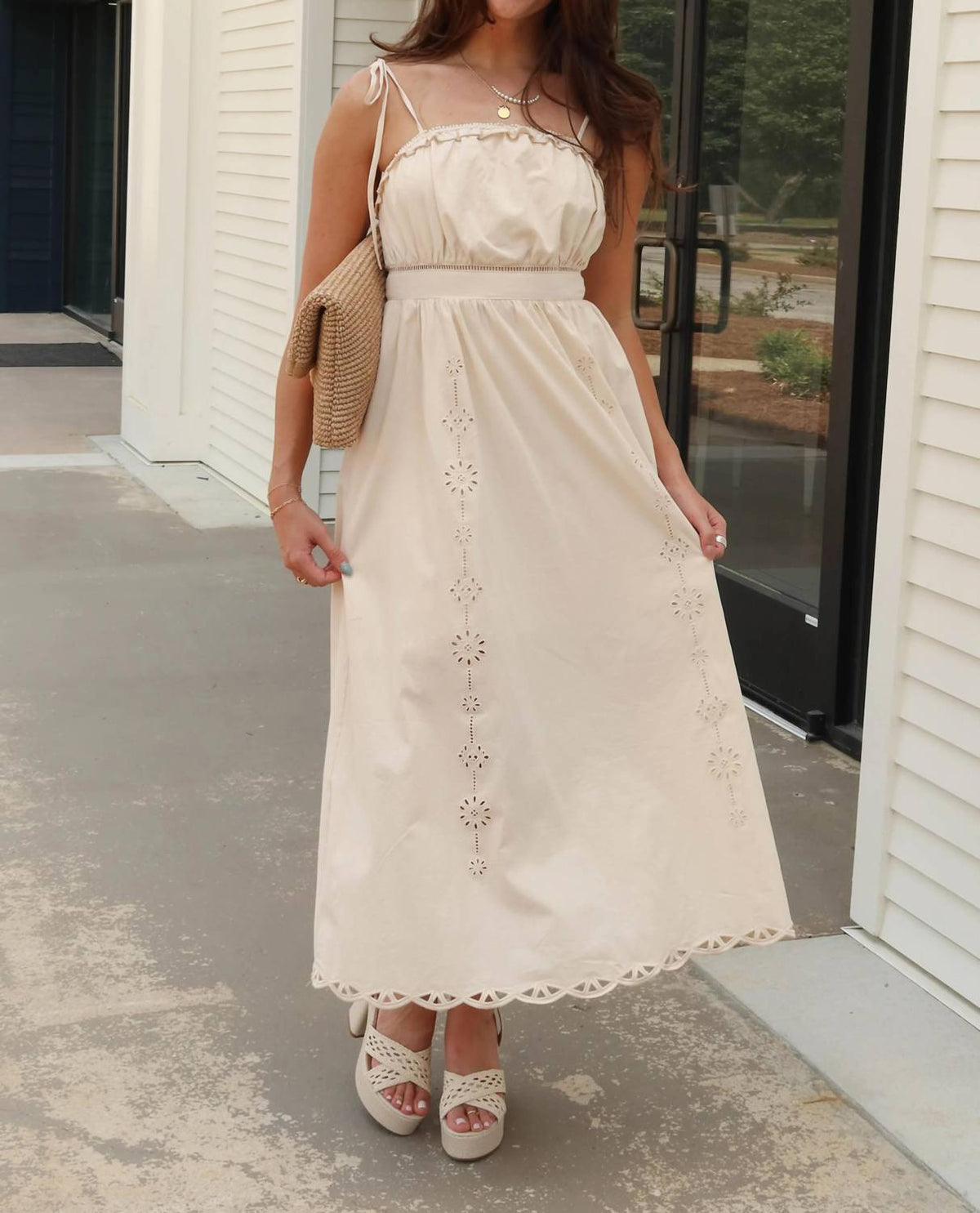 Ophelia Eyelet Midi Dress