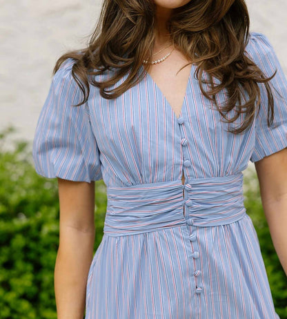 Reaganstripe Short Sleeve Romper
