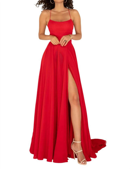 Halter Neck Tie String Back Gown