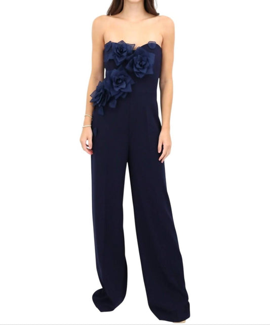 Floral Spray Strapless Jumpsuit