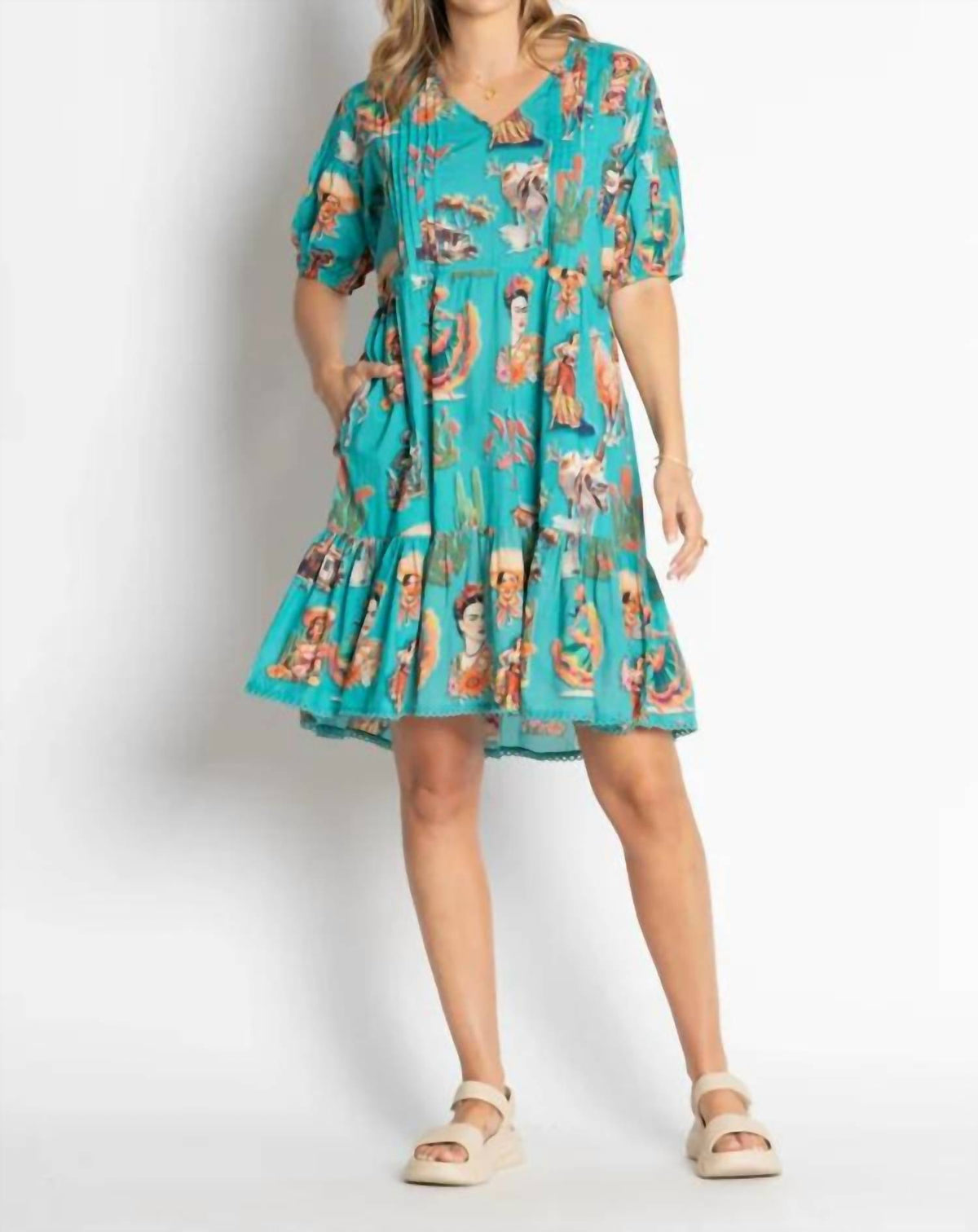 Freida Arriba V-neck Mini Dress