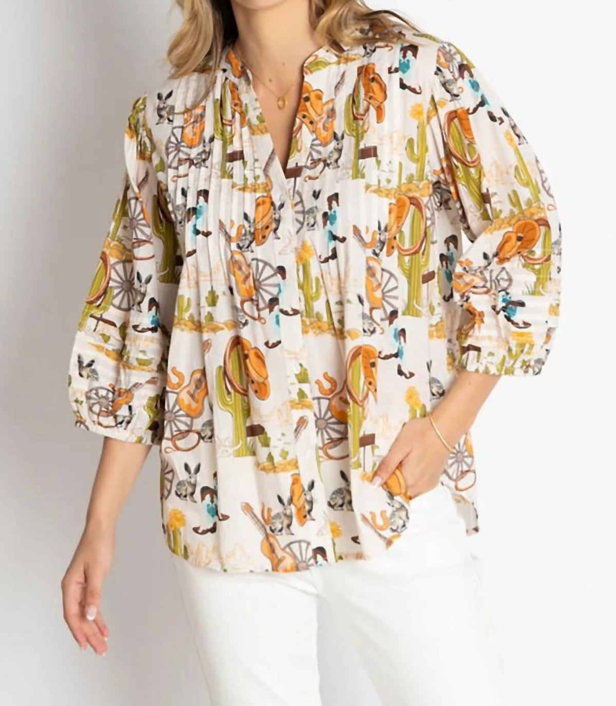 Hang Your Hat Pintuck Prairie Shirt