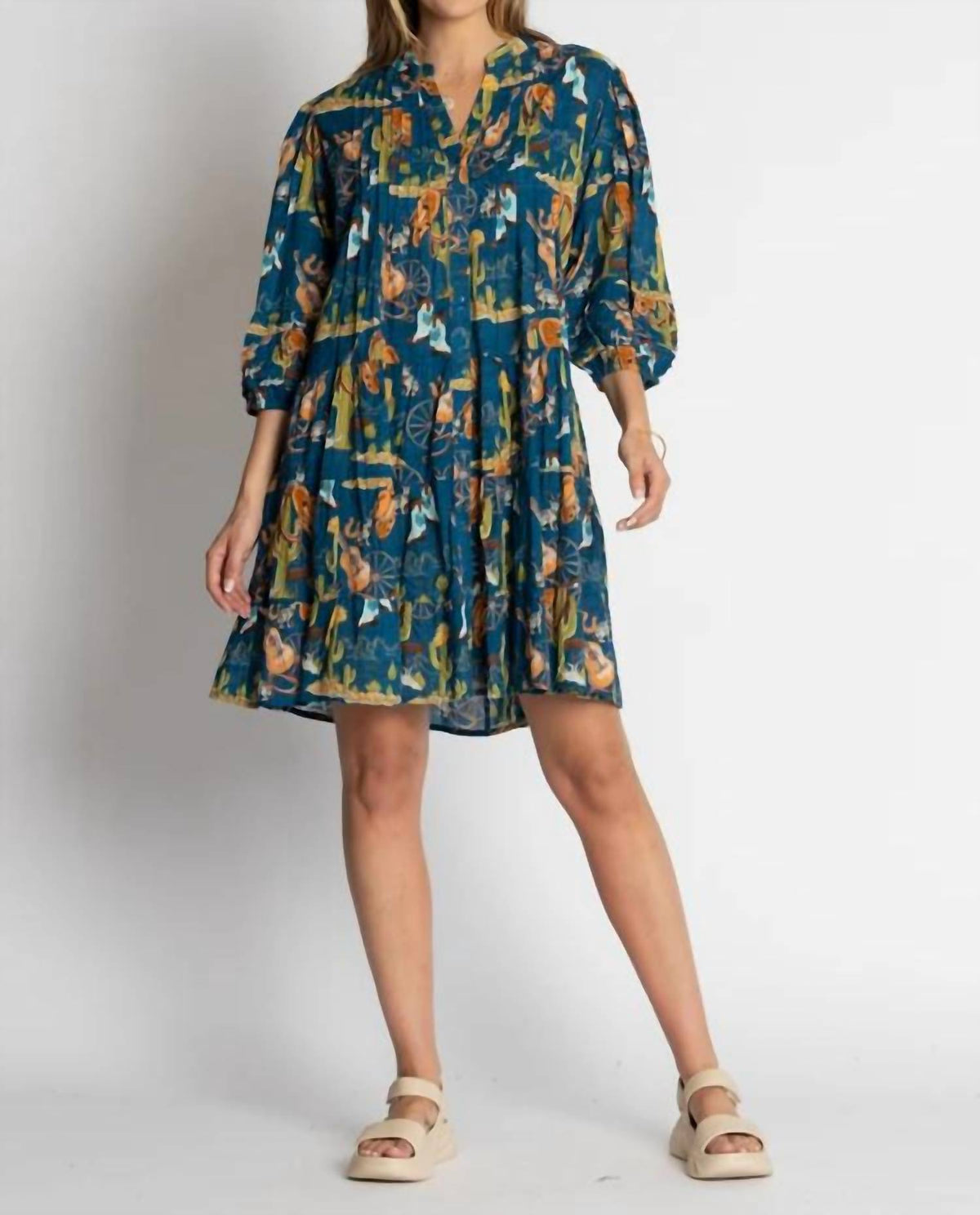 Hang Your Hat Prairie Pintuck Mini Dress