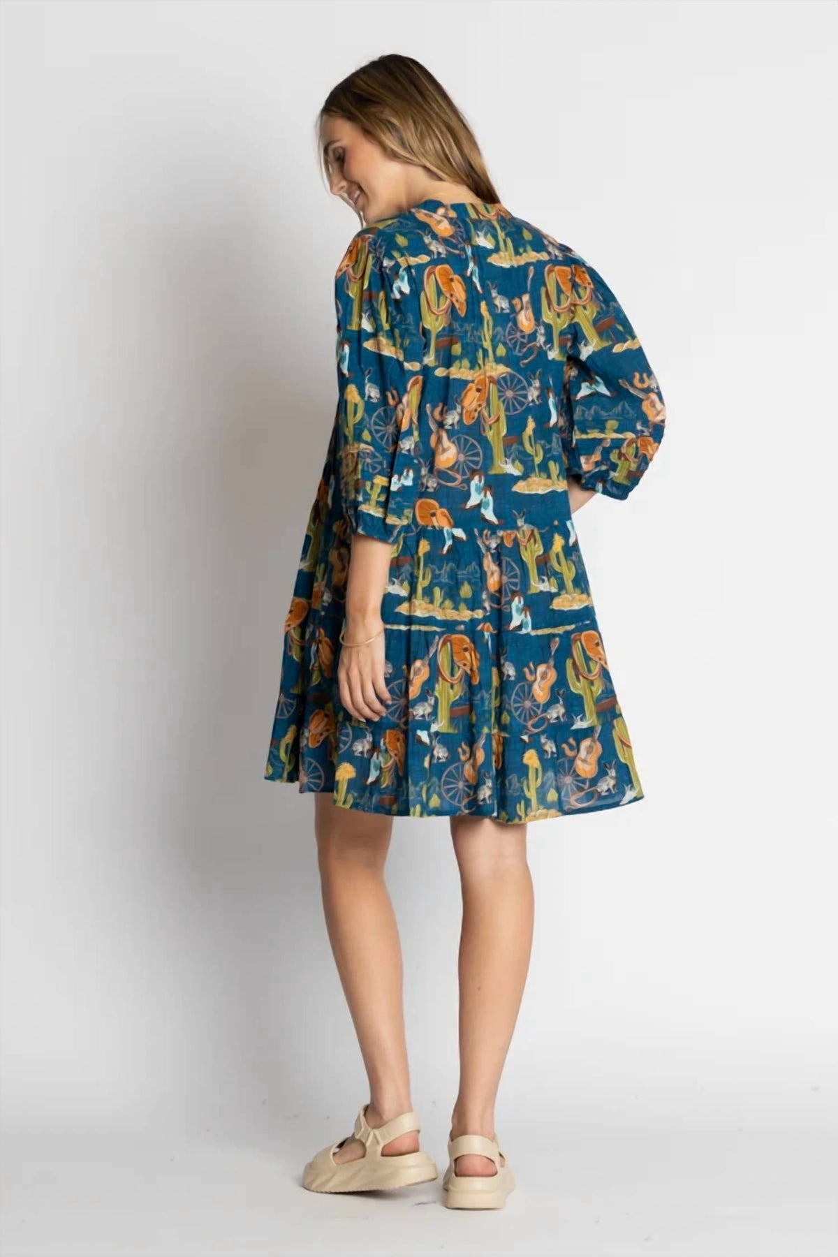 Hang Your Hat Prairie Pintuck Mini Dress