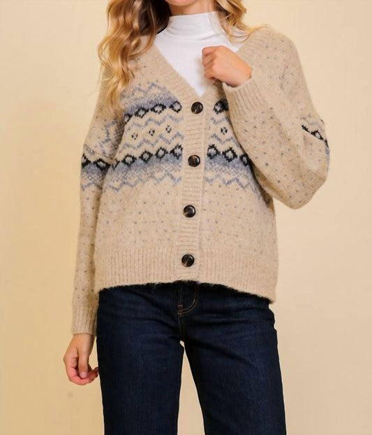 Argyle V-neck Cardigan