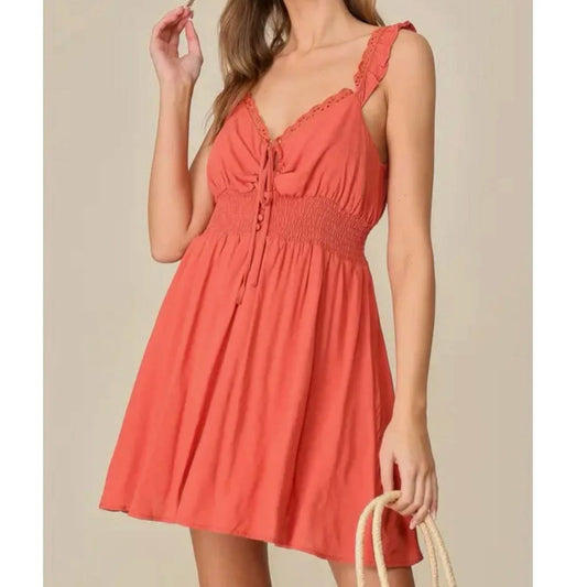 Eyelet Ruffle Cami Dress