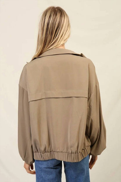 High Neck Zip Up Jacket