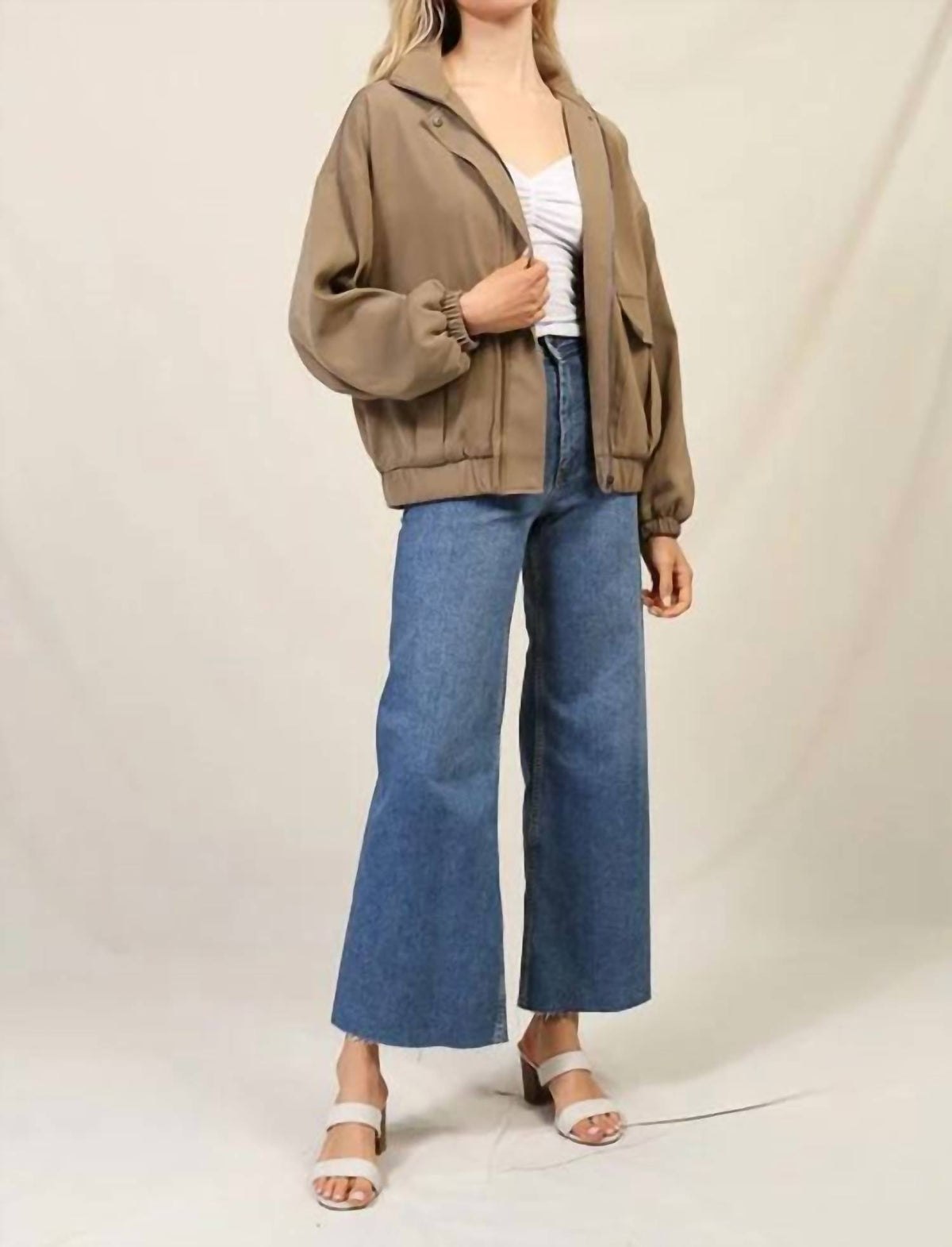 High Neck Zip Up Jacket