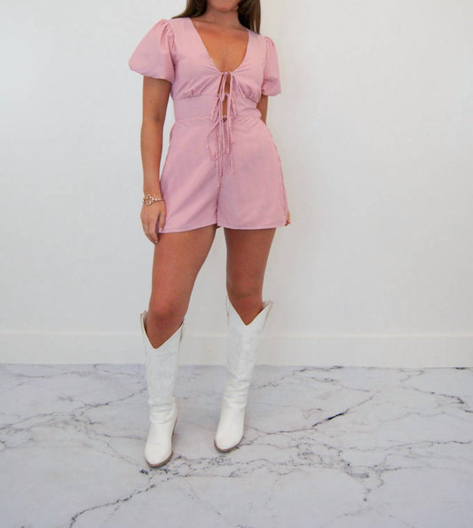 Maya Plunge Tie Front Romper