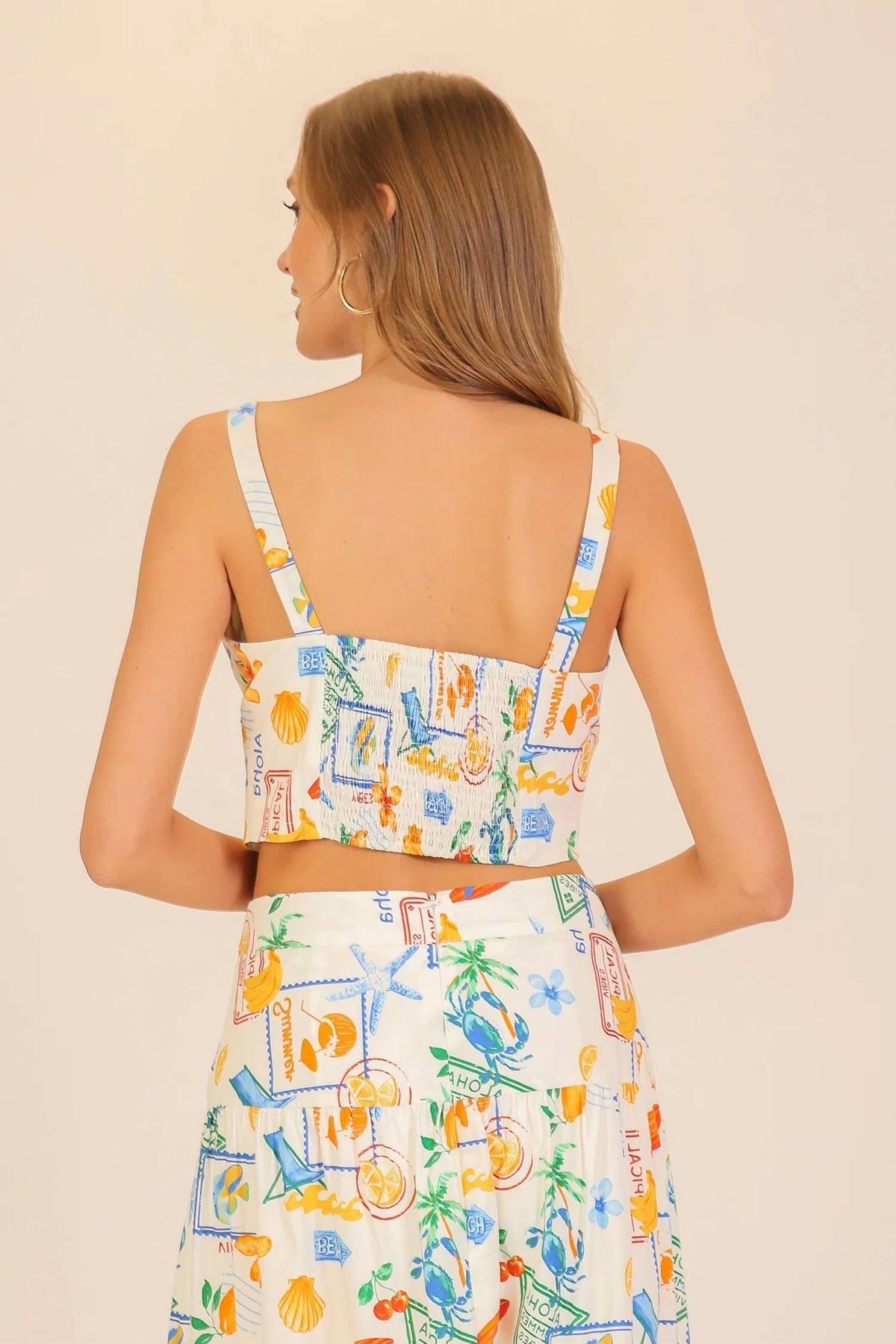 Vacay Santorini Postcard Top & Maxi Skirt Set