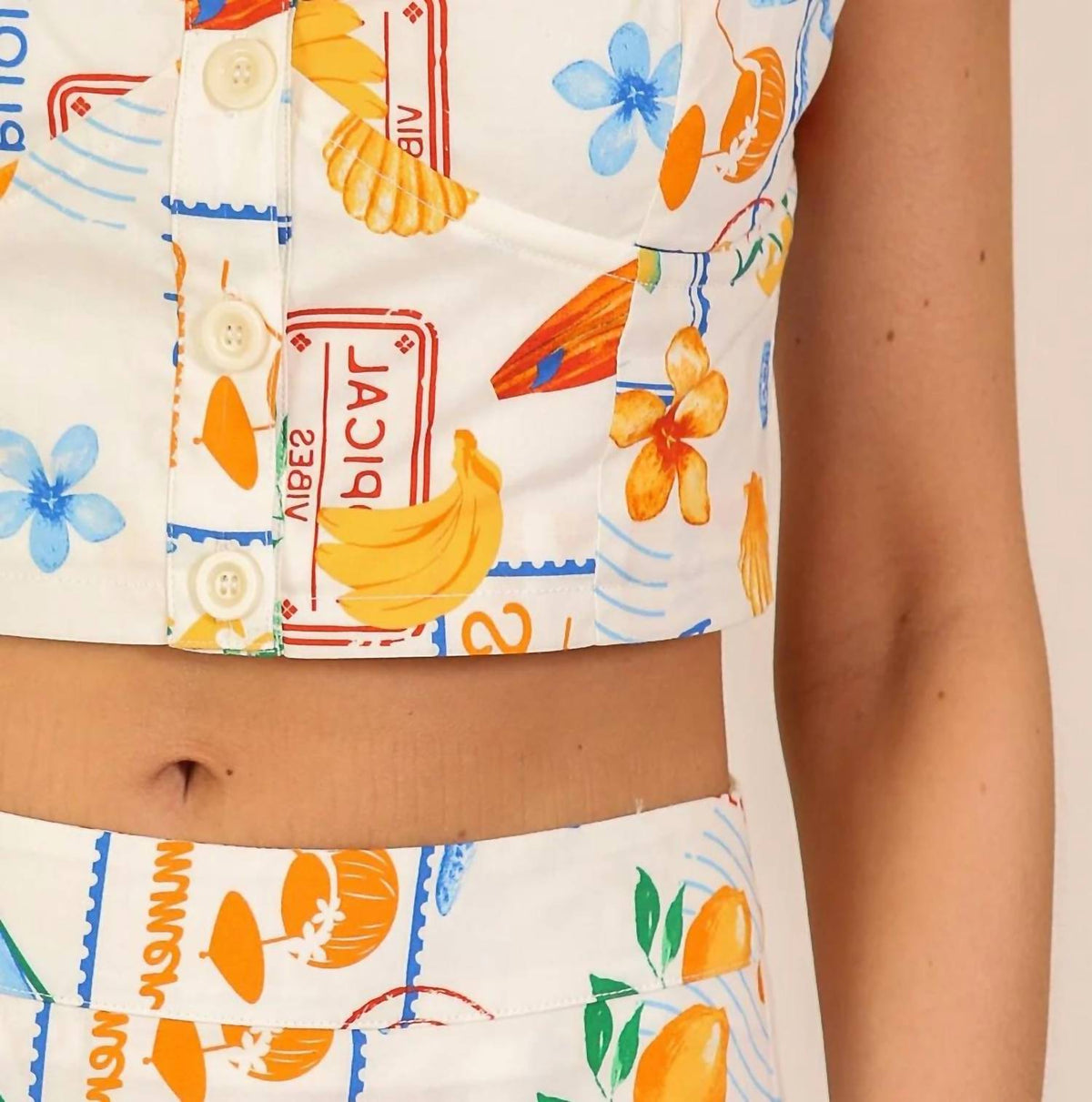 Vacay Santorini Postcard Top & Maxi Skirt Set