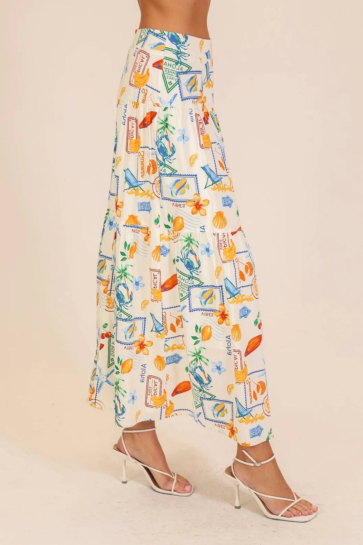 Vacay Santorini Postcard Top & Maxi Skirt Set
