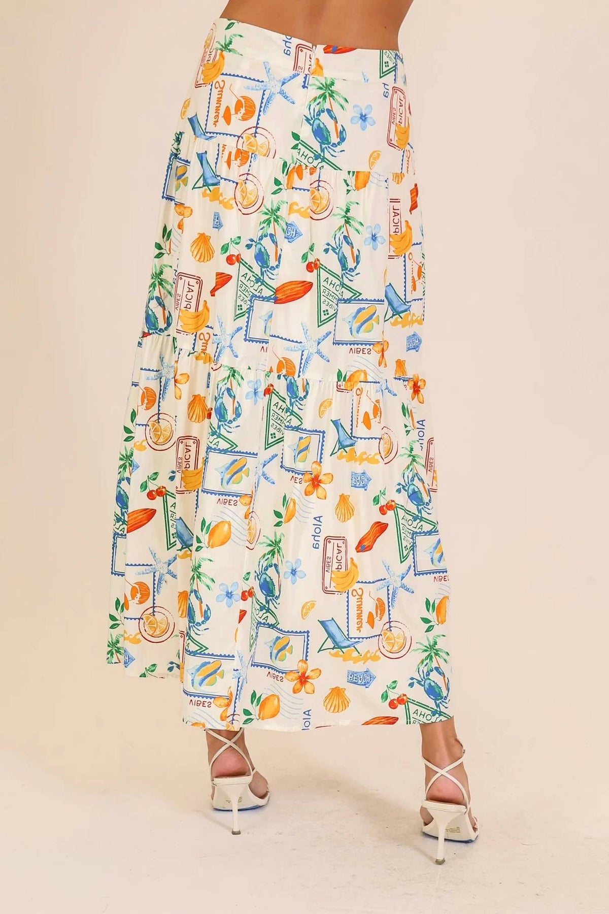 Vacay Santorini Postcard Top & Maxi Skirt Set