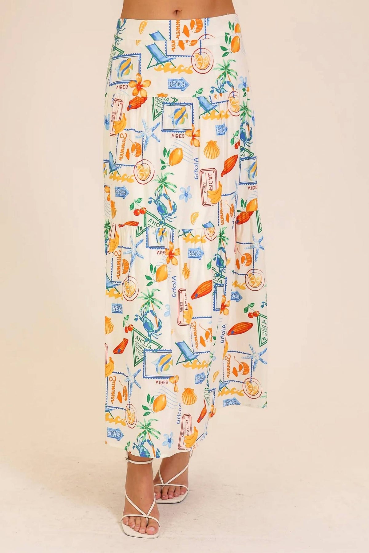 Vacay Santorini Postcard Top & Maxi Skirt Set