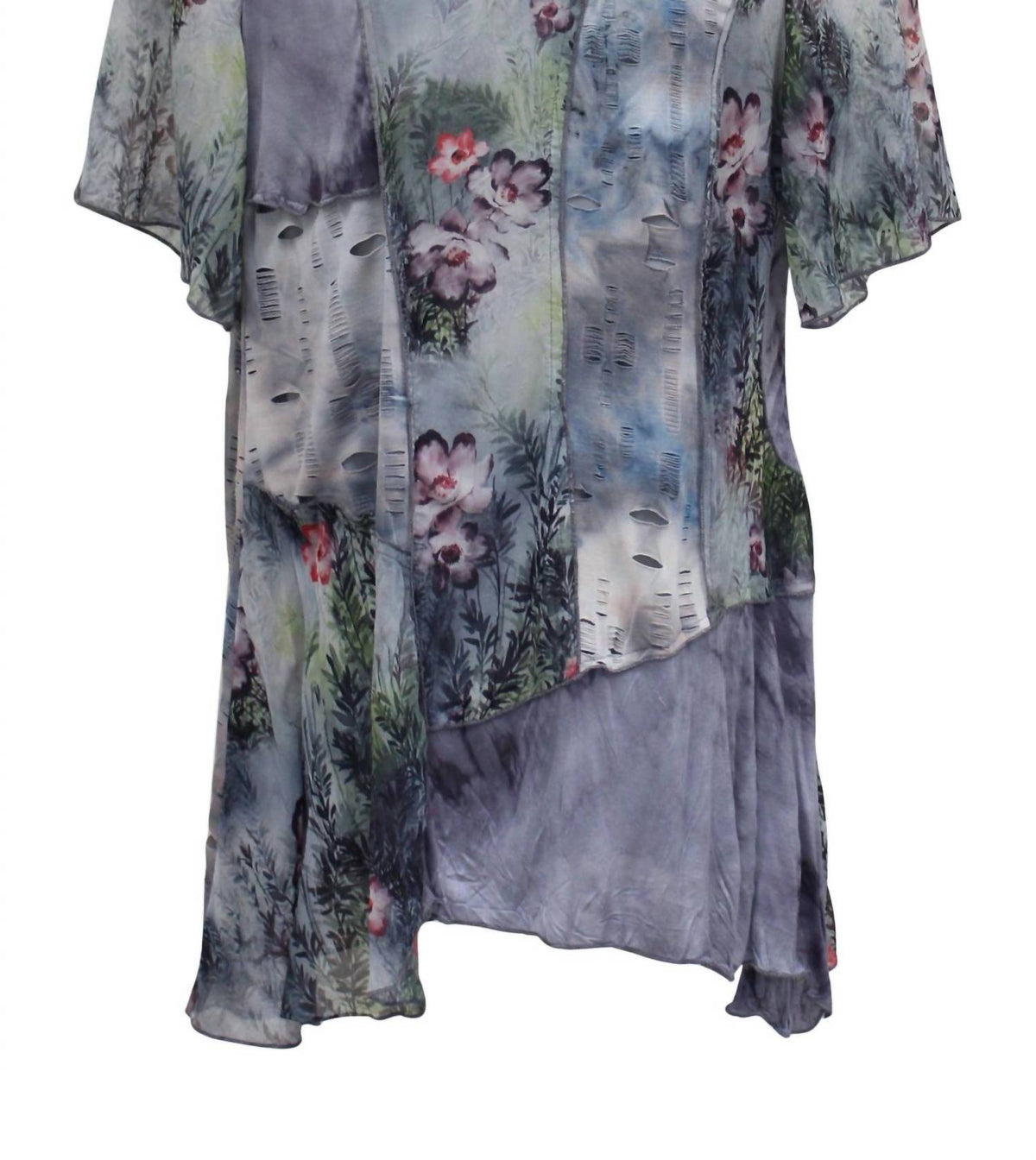 Floral Asymmetrical Hem Top