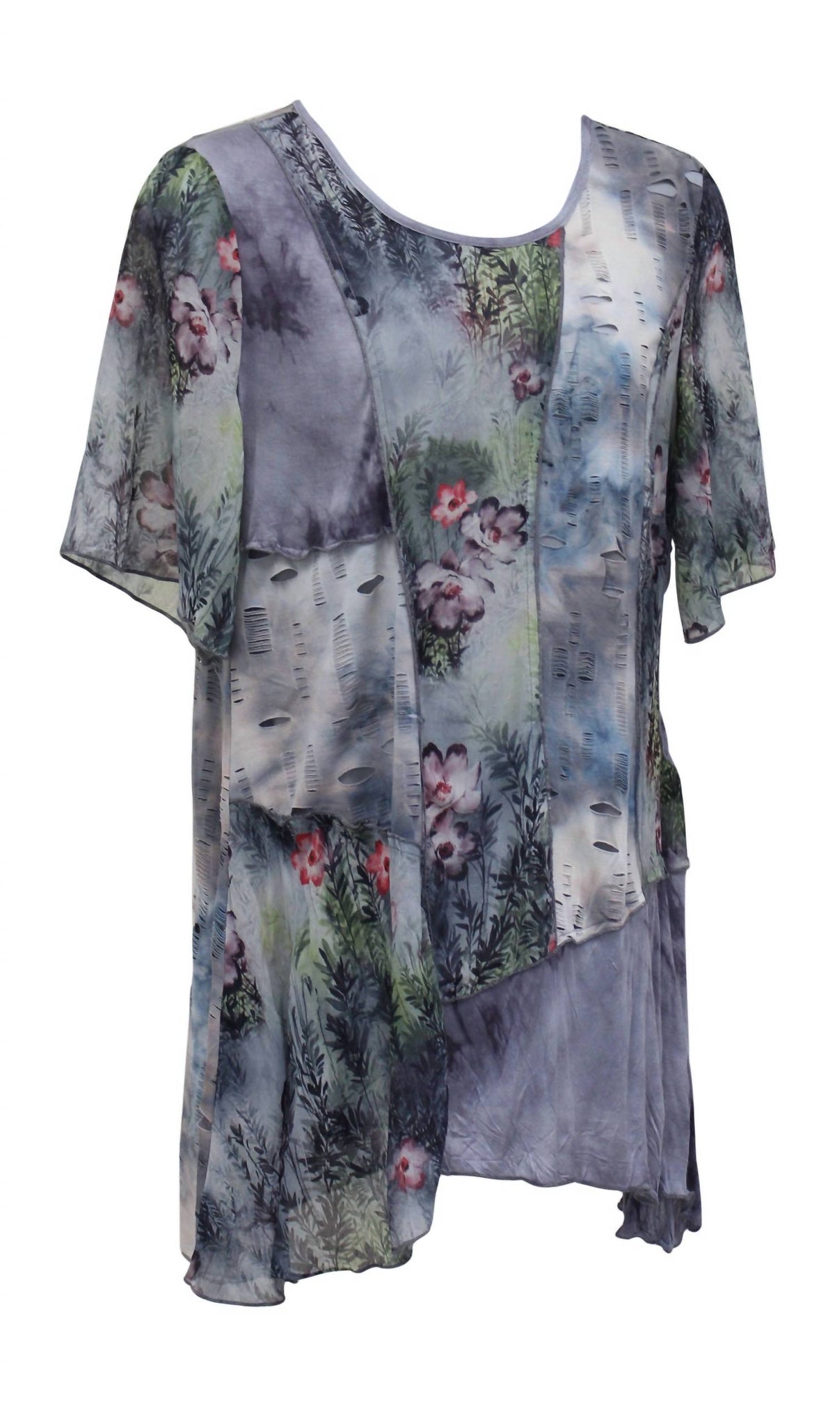 Floral Asymmetrical Hem Top