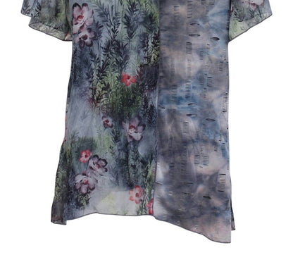 Floral Asymmetrical Hem Top