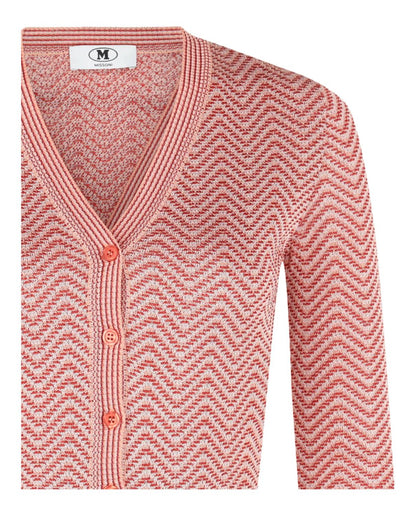 Cropped Chevron Patterned Cardigan