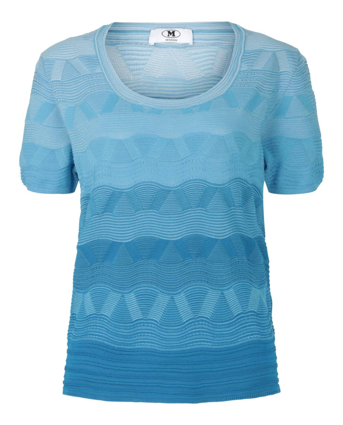 Wave-Pattern Knit Sweater
