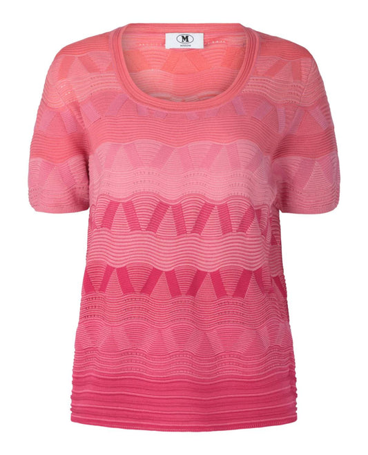 Wave-Pattern Knit Sweater