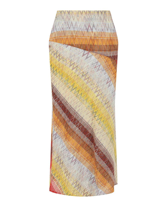 Women's Chevron Print Midi Skirt