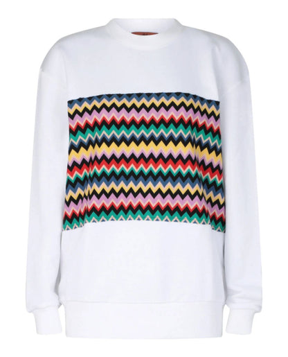 Women's Zigzag Graphic Cotton Sweatshirt