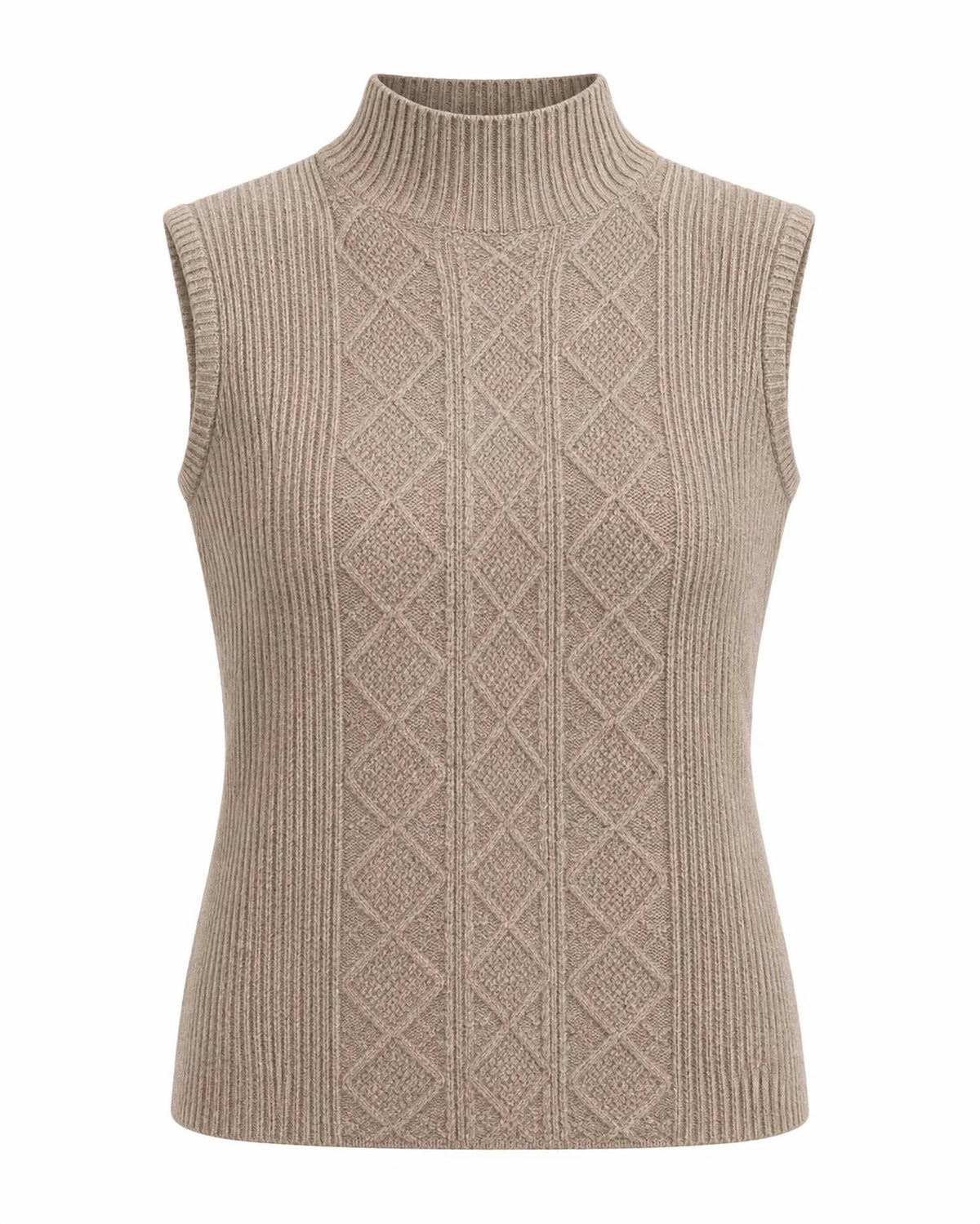 Modern Mock Neck Cable-knit Sweater Vest