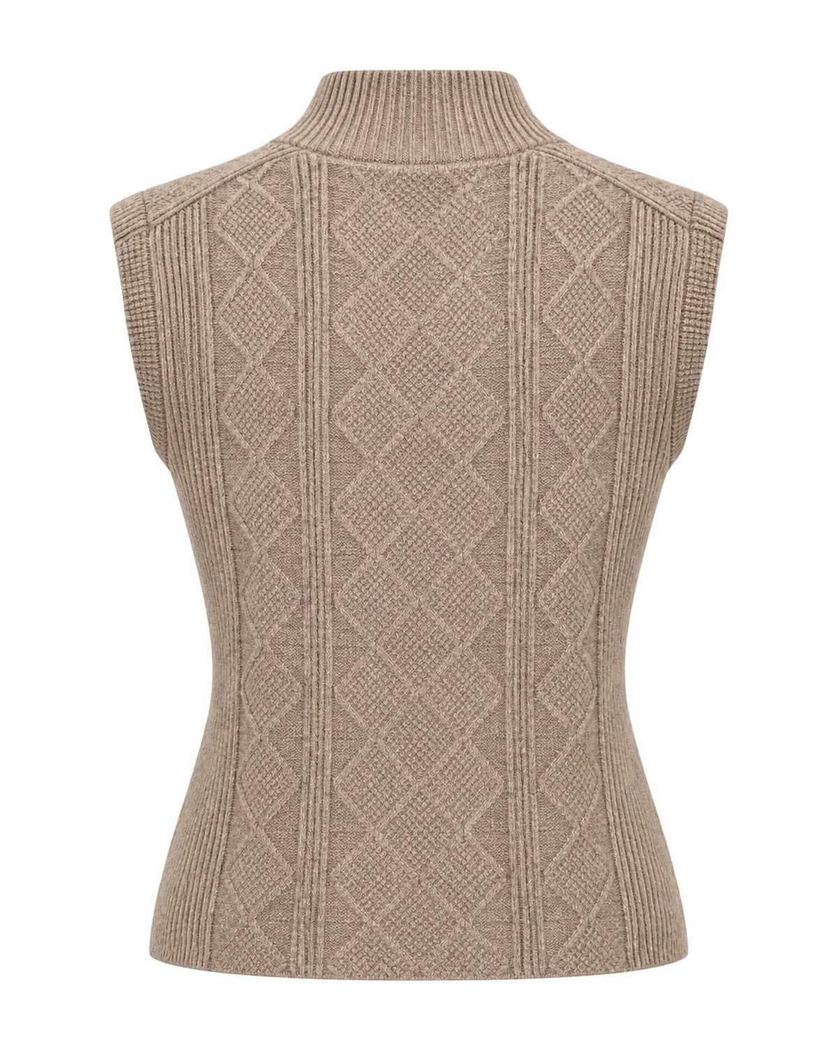 Modern Mock Neck Cable-knit Sweater Vest