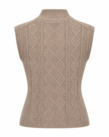 Modern Mock Neck Cable-knit Sweater Vest