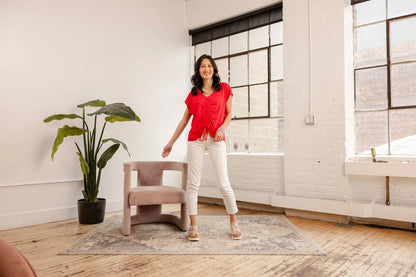 V-neck Ruched Front Top