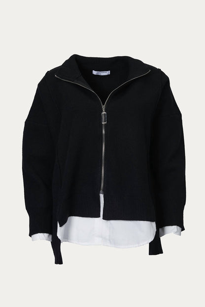 LAYERED MOCK NECK PULLOVER