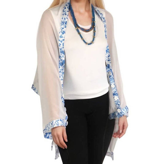 Women's Origami Trim Button Shawl Shrug Wrap