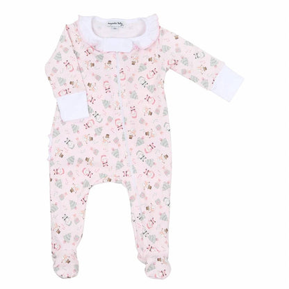 Kid's Sweet Christmas Ruffle Footie