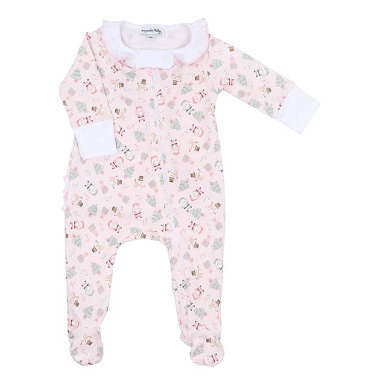Kid's Sweet Christmas Ruffle Footie